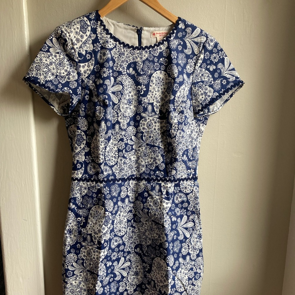 Red Fleece blue floral dress